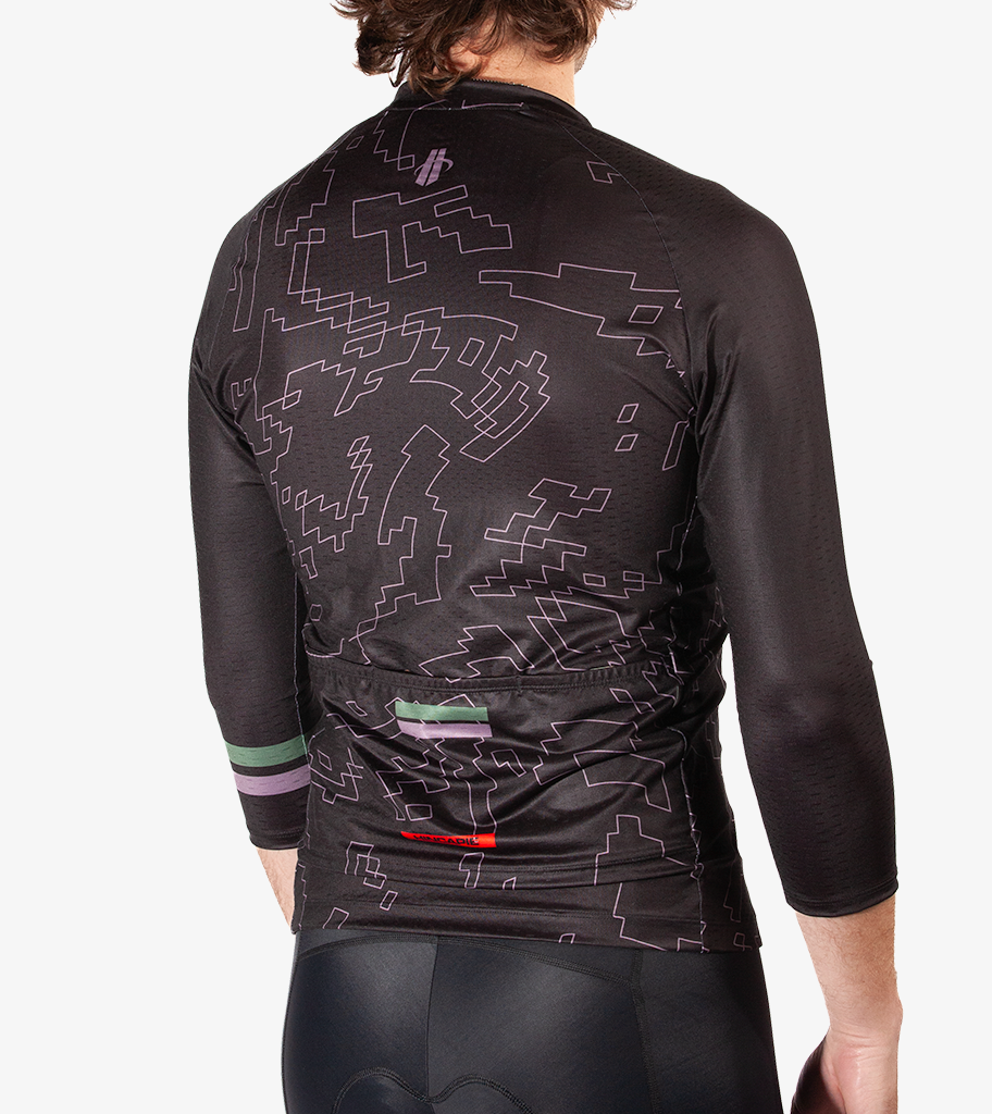 gravel bike jersey men's Hincapie Men's Gravel 3/4 Sleeve Cycling Jersey Black / XS